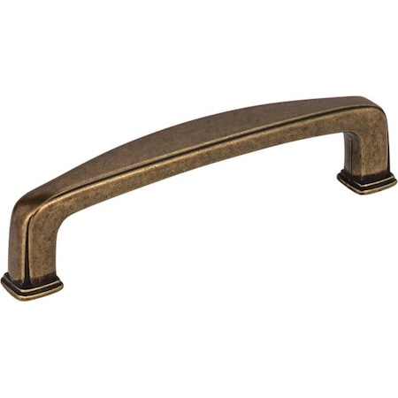 Jeffrey Alexander 96 mm Center-to-Center Lightly Distressed Antique Brass Square Milan 1 Cabinet Pull 1092AEM